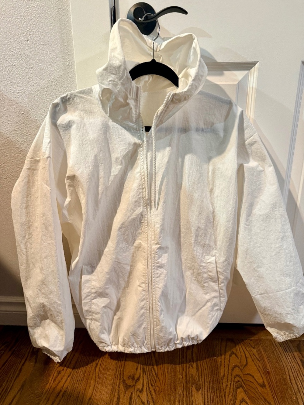 Yeezy White Nylon Windbreaker Jacket Size 2 (New/Never Worn)